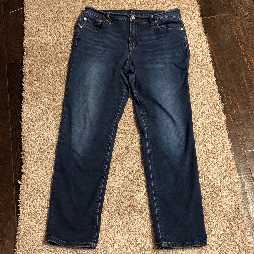 GAP Women's Skinny Jeans - Dark Blue size 29 girlfriend